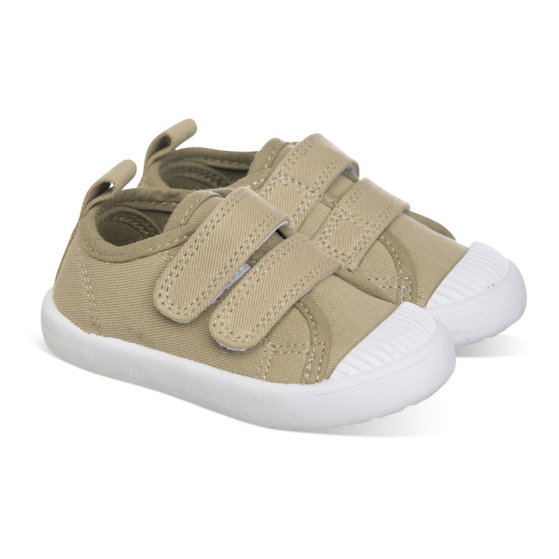 Chetto Lona Color Verde Caqui Fácil De Combinar Con Dos Velcros Puntera De Goma Y Gran Flexibilidad