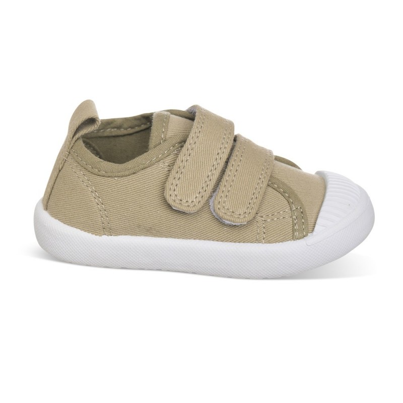 Chetto Lona color verde caqui fácil de combinar con dos Velcros puntera de goma y gran flexibilidad