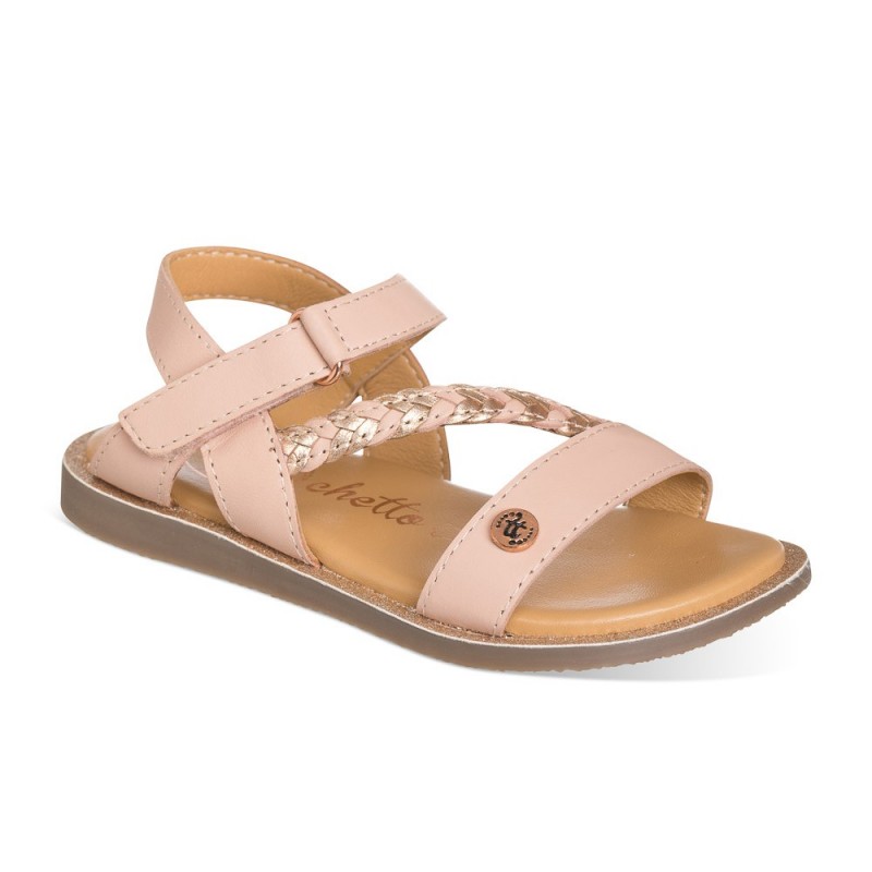 Chetto Sandalia Color Rosa Para NIÑA Confeccionada En Piel