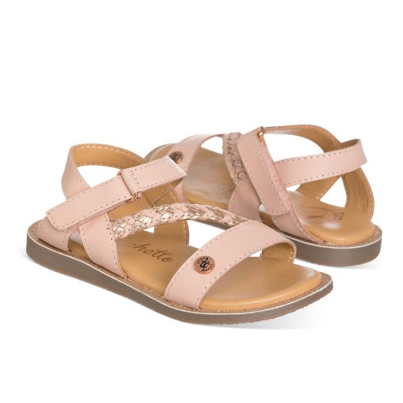 Chetto Sandalia Color Rosa Para NIÑA Confeccionada En Piel