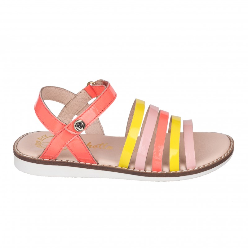 Chetto Sandalia en piel para niña con cierre velcro para fácil ajuste