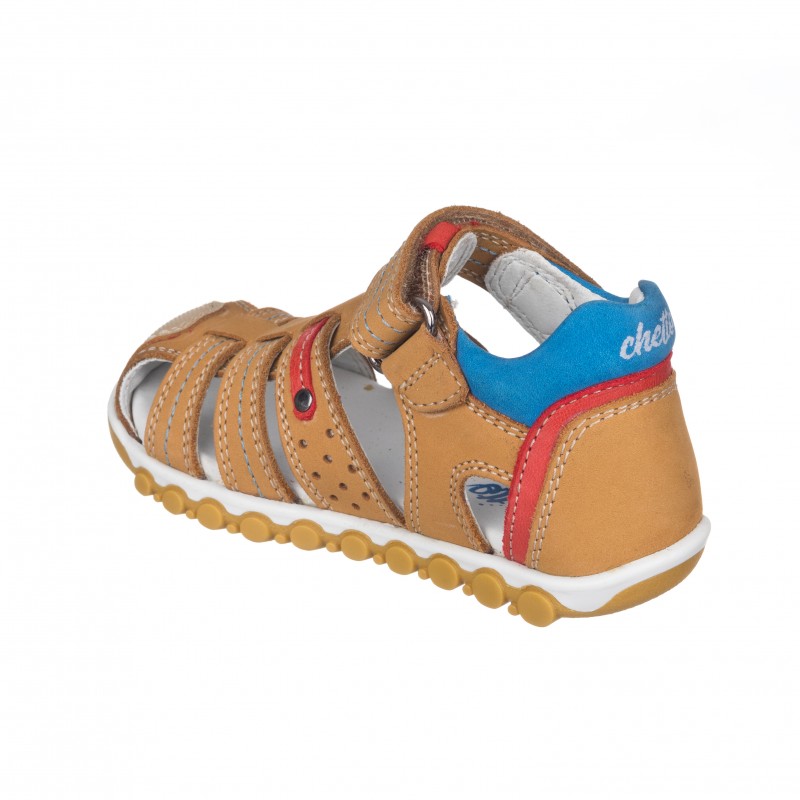 Chetto Sandalia Niño Toda En Piel Y Con Cierre Velcro