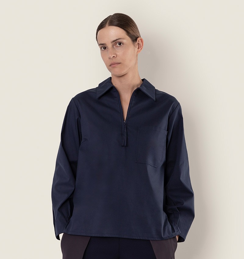 Chie Mihara CAMISA BLANCHE AZUL MARINO