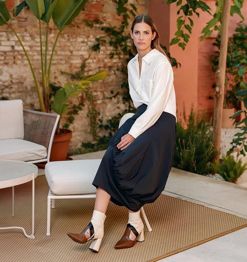 Chie mihara FALDA SKIM AZUL MARINO