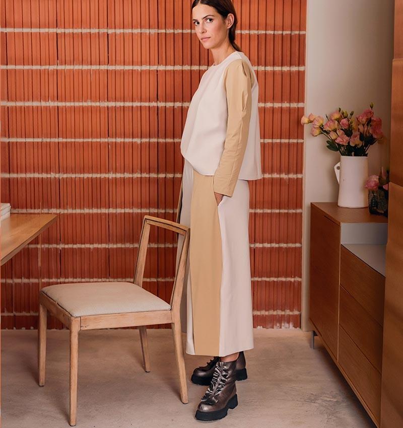 Chie mihara PANTALON PAGE MARRON CLARO