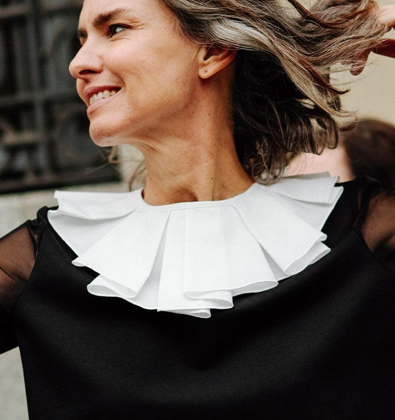 Chie mihara TOP BILONGA BLANCO Y NEGRO