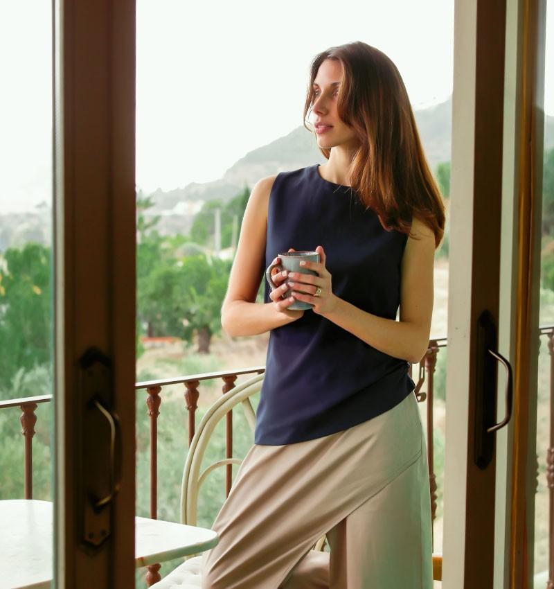 Chie mihara TOP LARA AZUL MARINO