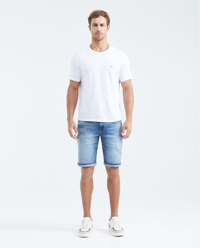 Chevignon Bermuda En Denim Straight Fit Azul Oscuro Para Hombre