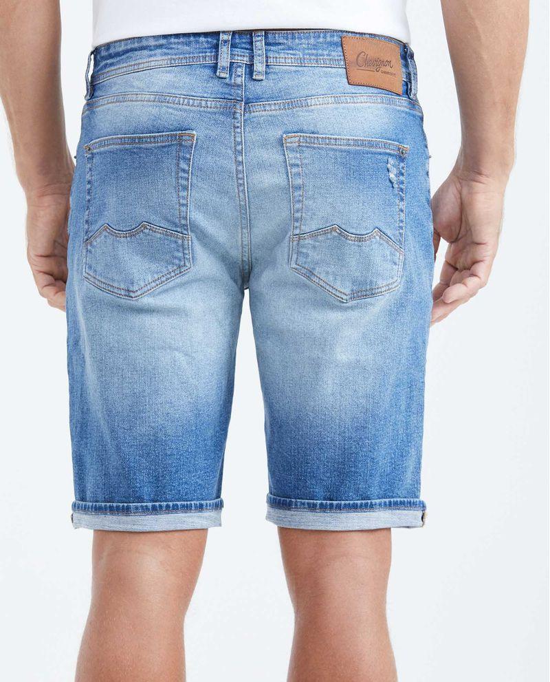 Chevignon Bermuda En Denim Straight Fit Azul Oscuro Para Hombre