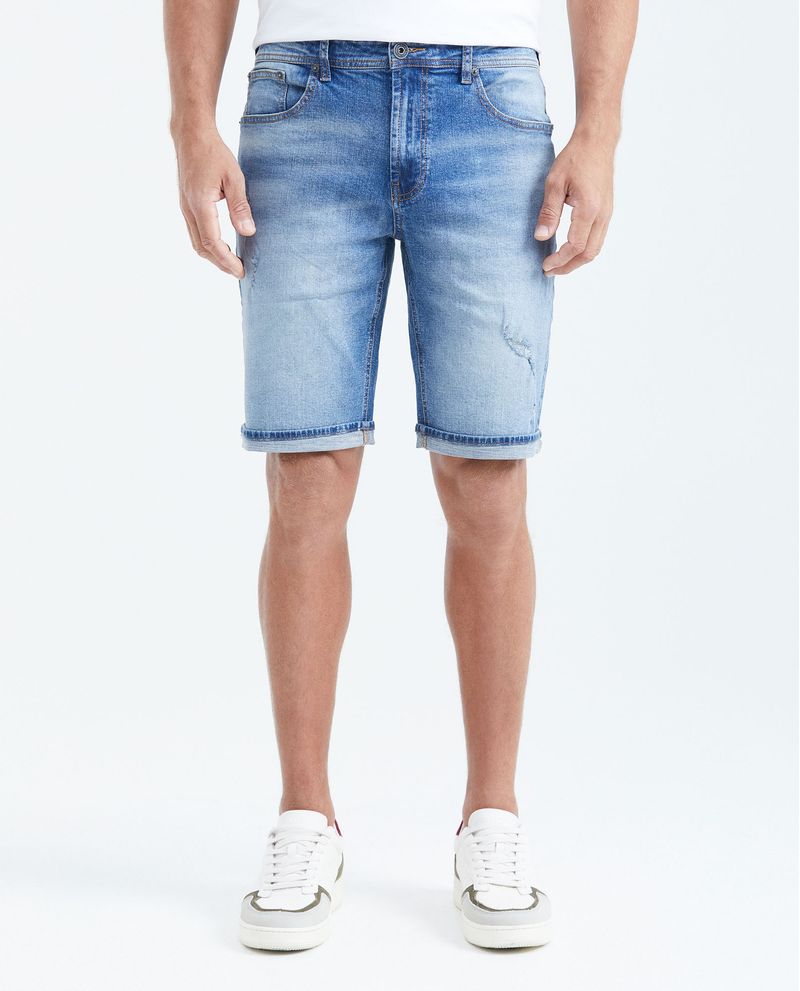 Chevignon Bermuda en Denim Straight Fit Azul Oscuro para Hombre