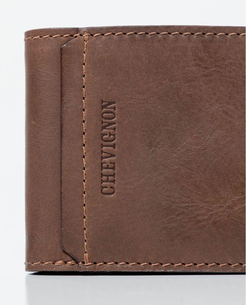Chevignon Billetera En Cuero Formato Horizontal Dos Alas Con Portadocumentos No Extraíble Para Hombre