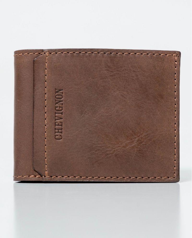 Chevignon Billetera en Cuero Formato Horizontal Dos Alas con Portadocumentos No Extraíble para Hombre