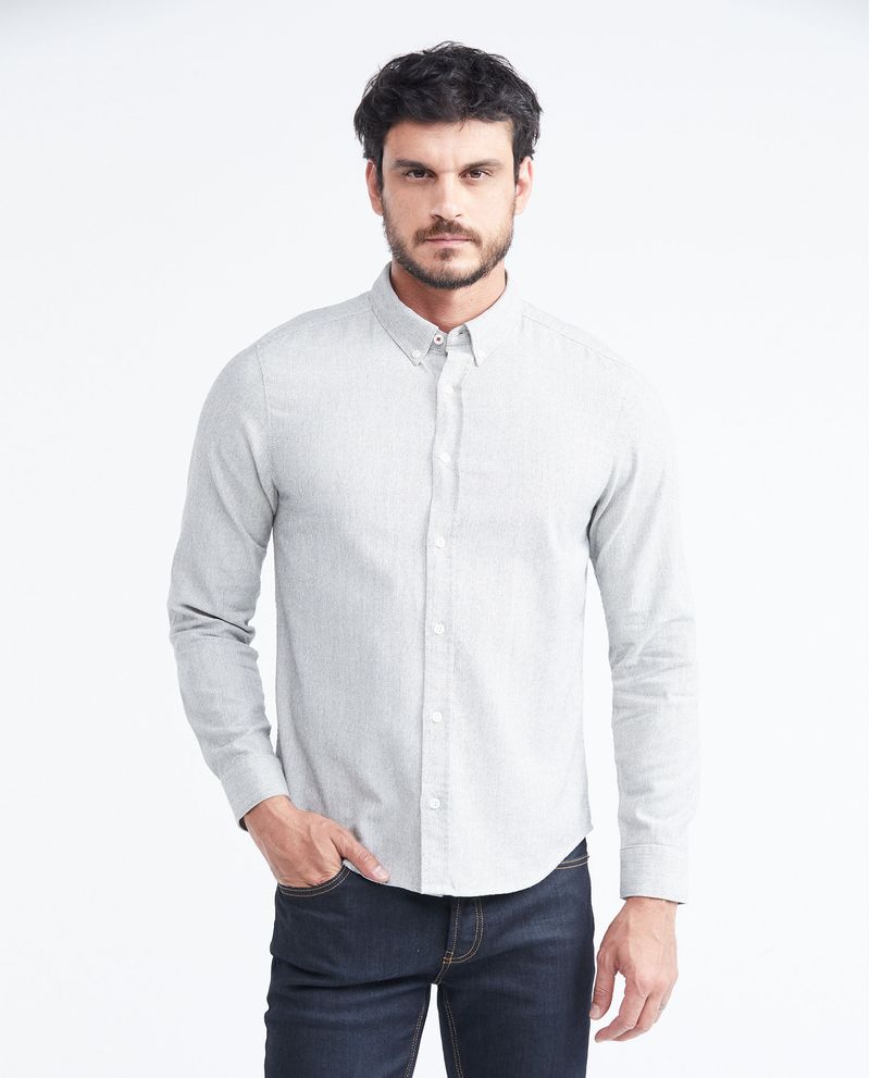 Chevignon Camisa Classic Fit Manga Larga en Algodón con Efecto Jaspeado para Hombre