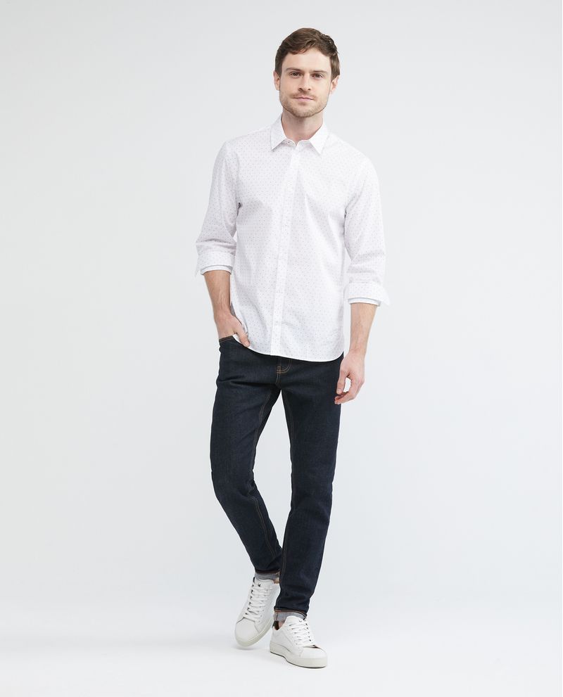 Chevignon Camisa Premium De Hombre Slim Fit Manga Larga - Mini Print Coolmax + Wrinkle Free