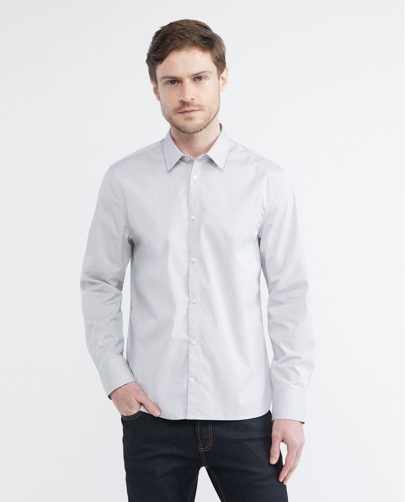 Chevignon Camisa Premium de Hombre Slim Fit Manga Larga - Mini Cuadros Efecto Dobby