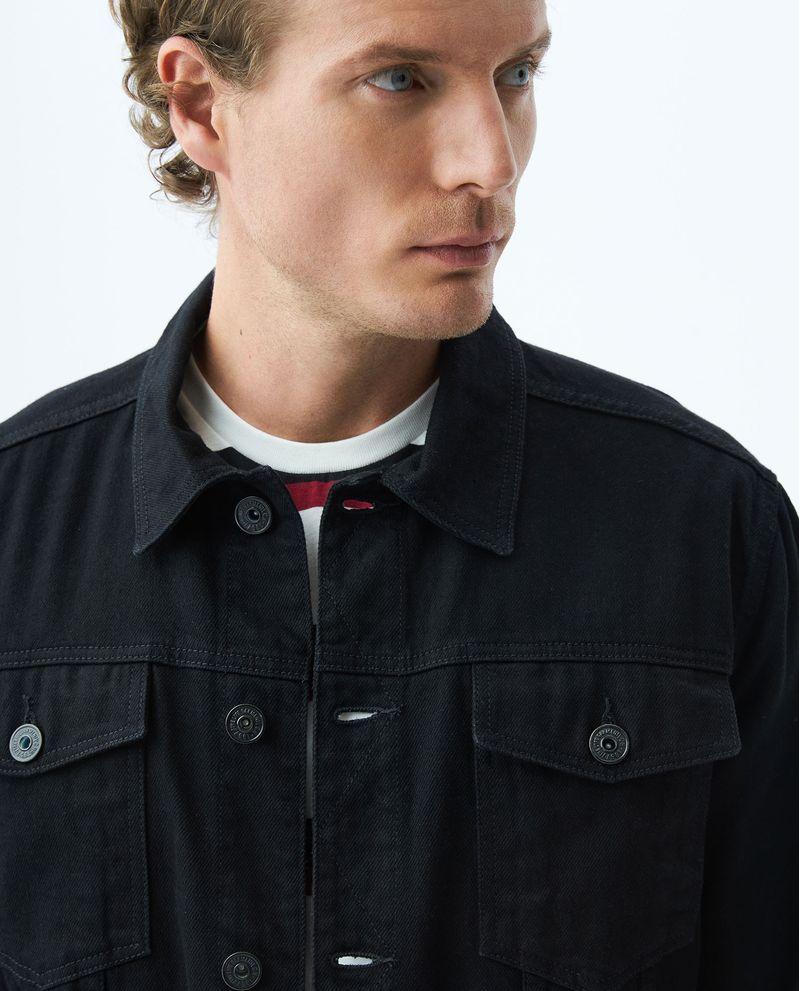 Chevignon Chaqueta De Hombre En Denim Tipo Trucker Straight Fit - Negro