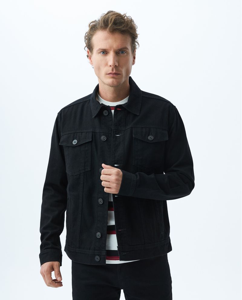 Chevignon Chaqueta de Hombre en Denim Tipo Trucker Straight Fit - Negro
