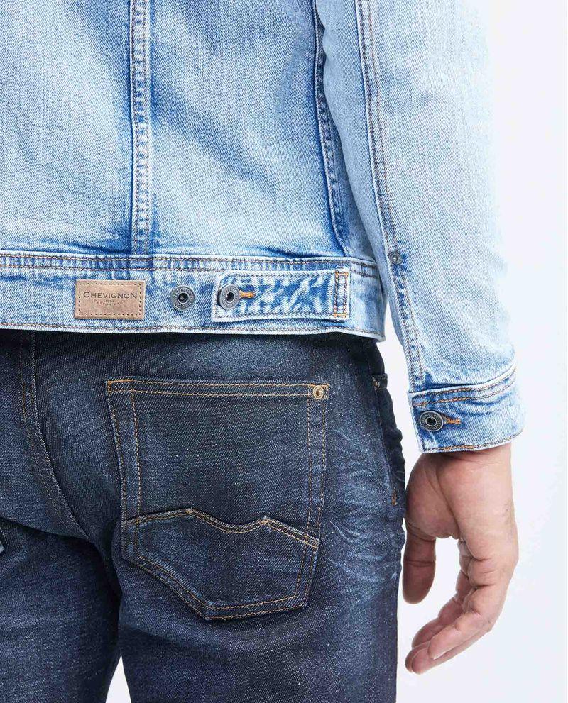 Chevignon Chaqueta En Denim Azul Claro Con Rotos Para Hombre