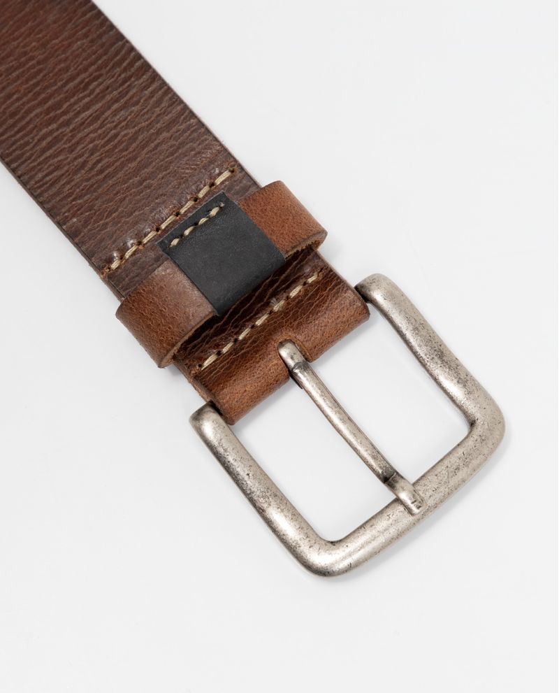 Chevignon Correa De Hombre En Cuero Crosta Teñido Con Anilinas Acabado Con Ceras Hebilla Acabado Níquel Negro Claro Coscoja En Cuero