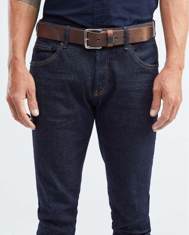 Chevignon Correa De Hombre En Cuero Crosta Teñido Con Anilinas Acabado Con Ceras Hebilla Acabado Níquel Negro Claro Coscoja En Cuero