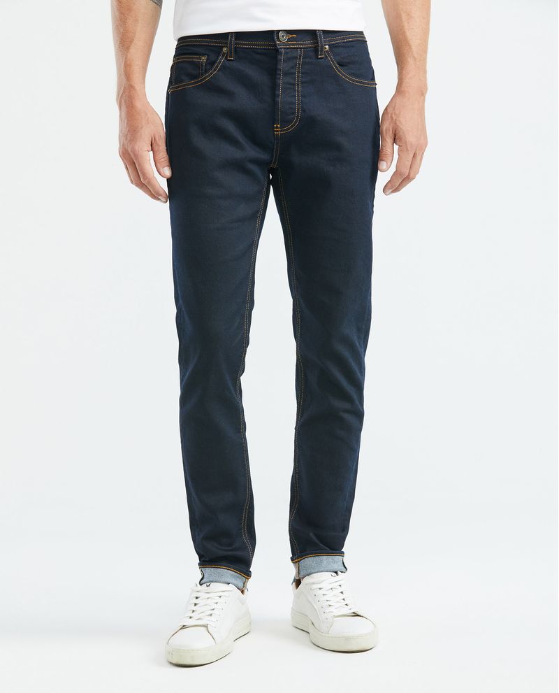 Chevignon Jean De Hombre Super Slim Fit Rider Bota Super Slim - Azul Oscuro Acabado Resinado