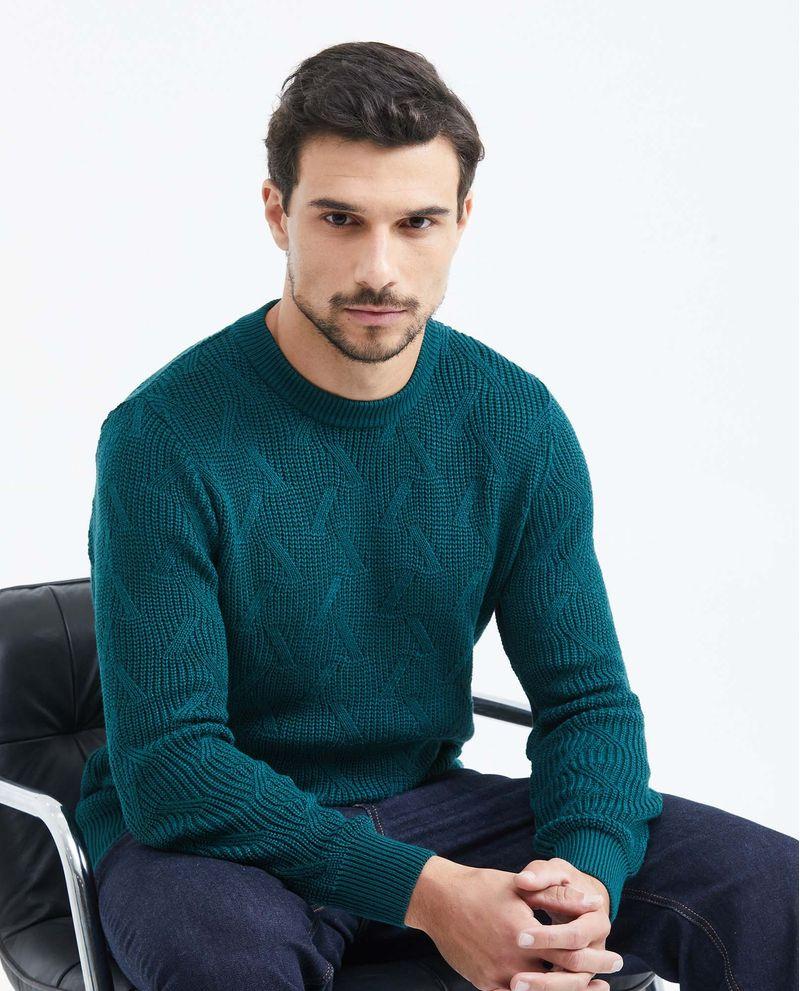 Chevignon Suéter Tejido Con Cuello Redondo Grueso Para Hombre