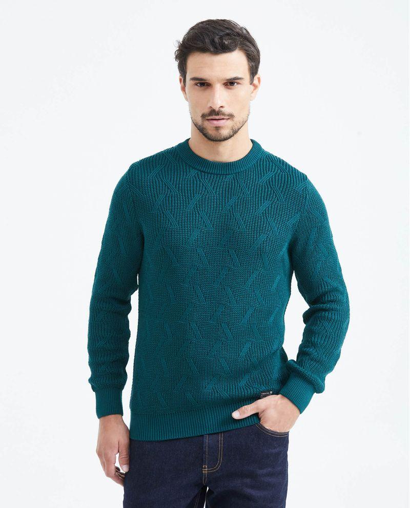 Chevignon Suéter Tejido con Cuello Redondo Grueso para Hombre