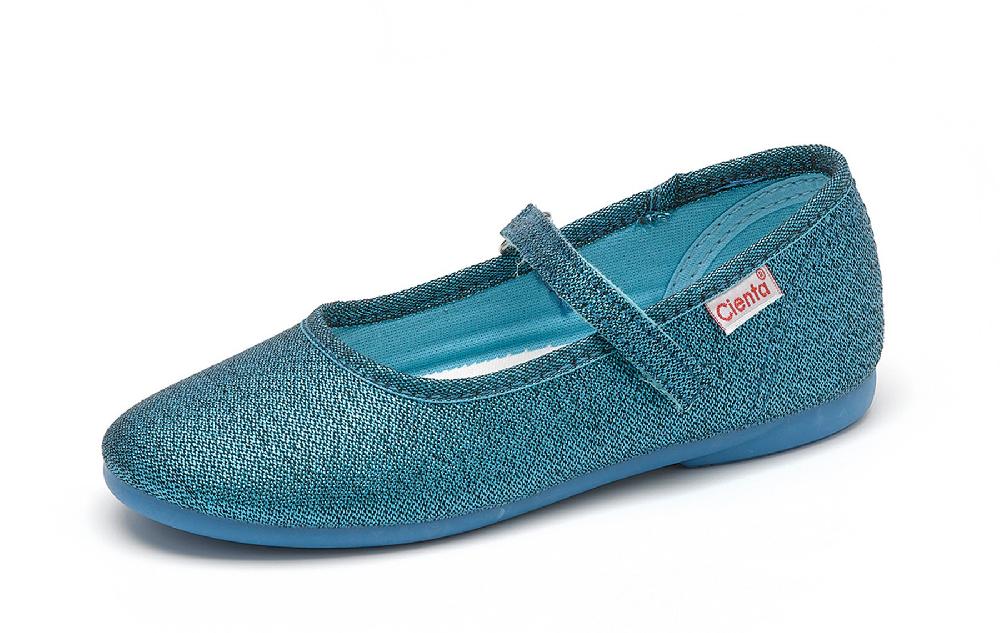 Cienta Bailarina Salon Velcro Metalizada