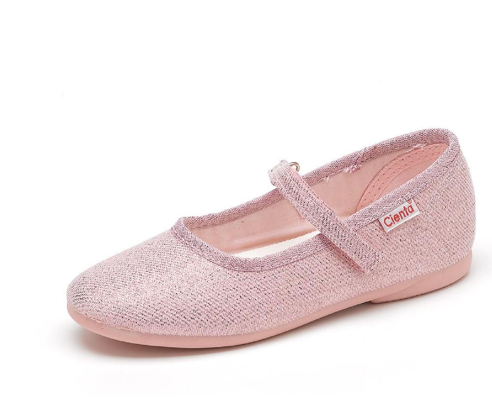 Cienta Bailarina Salon Velcro Metalizada