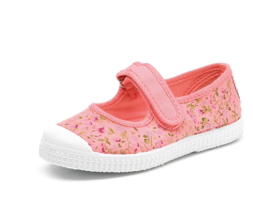 Cienta Merceditas Velcro Flores Tintada