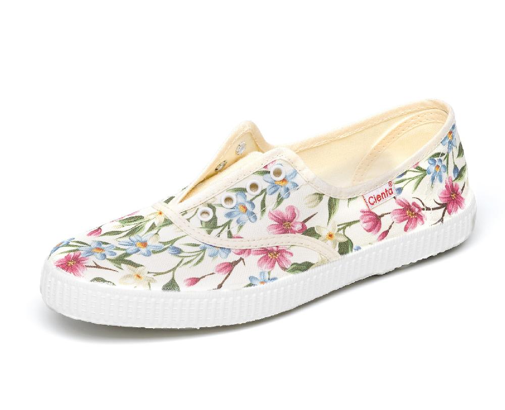 Cienta Zapatilla Inglés Sin Cordones Flores Cienta