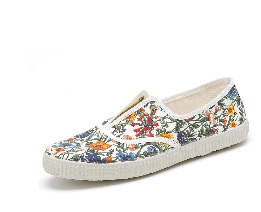 Cienta Zapatilla Inglés Sin Cordones Flores Libres