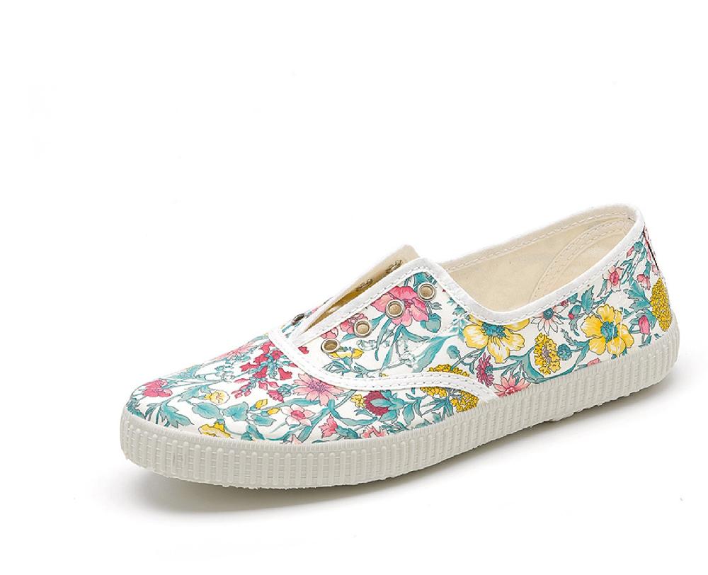 Cienta Zapatilla Inglés Sin Cordones Flores Libres