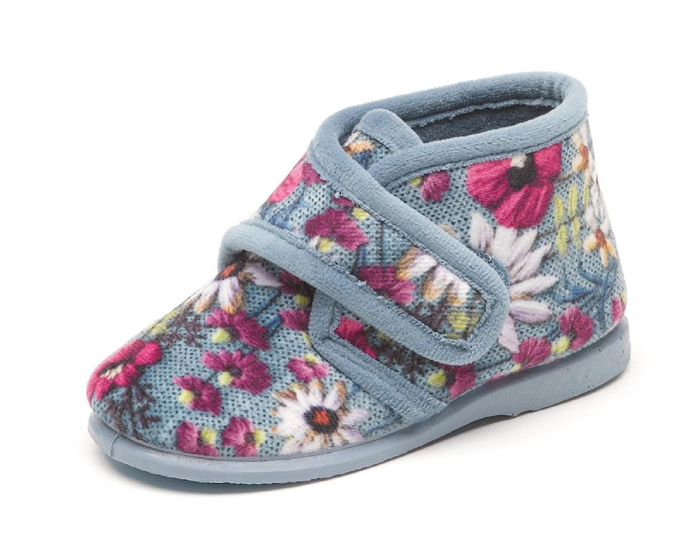 Cienta Zapatilla Para Casa Flores Terciopelo