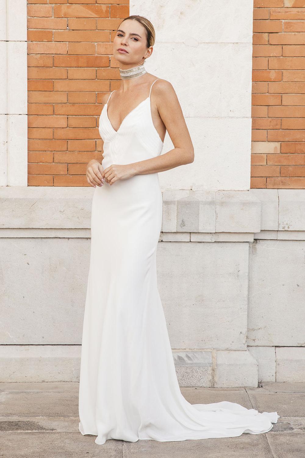 Colour Nude Vestido De Novia Lencero Mimi