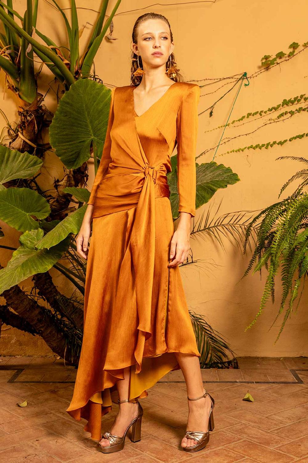 Colour nude Vestido Oreta