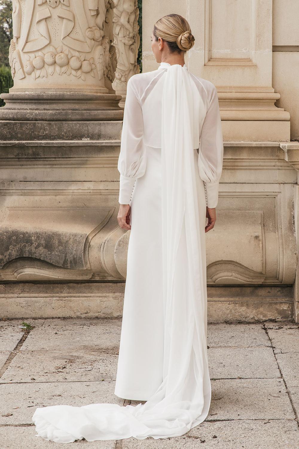 Colour Nude Vestido De Novia Manga Larga | Poppy | Color Nude