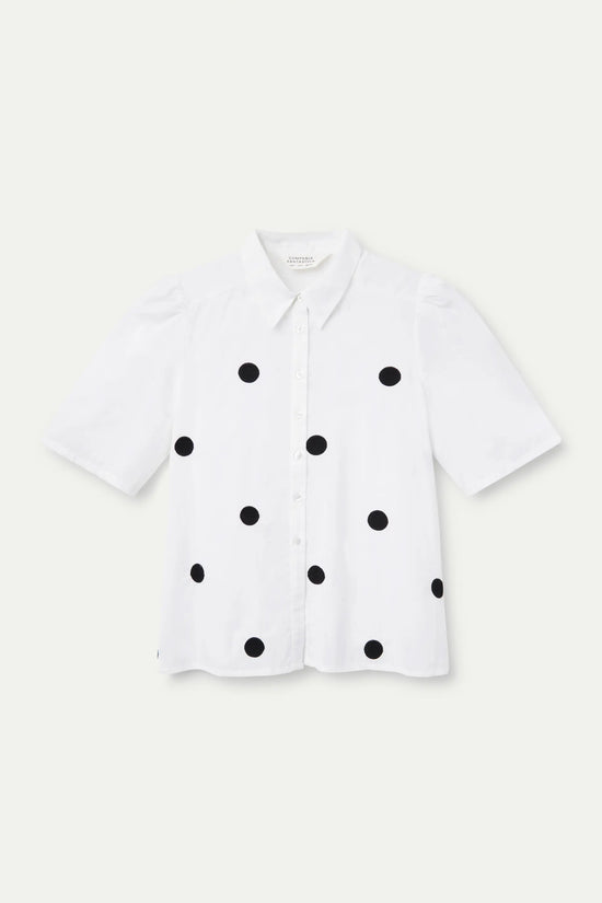 Compania Fantastica Camisa Manga Corta Estampado De Lunares Negros