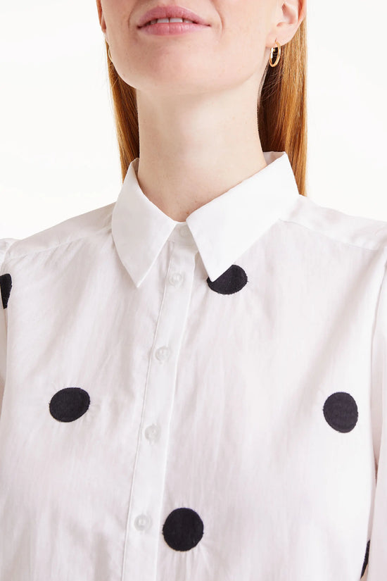 Compania Fantastica Camisa Manga Corta Estampado De Lunares Negros