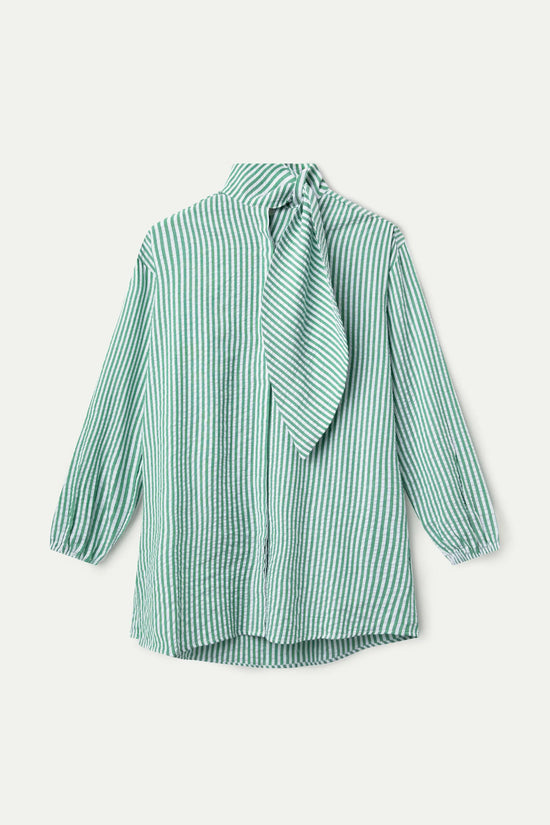 Compania Fantastica Camisa Oversize Lazada Estampado De Rayas Verdes