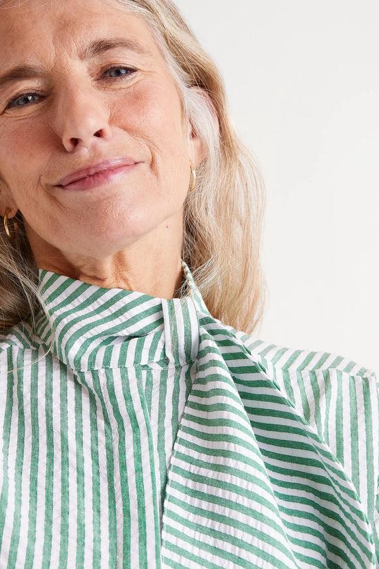 Compania Fantastica Camisa Oversize Lazada Estampado De Rayas Verdes