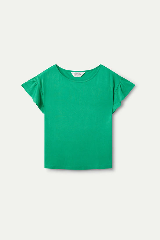 Compania Fantastica Camiseta Manga Corta Volantes Verde