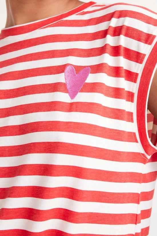 Compania Fantastica Camiseta Sin Mangas Rayas Rojas