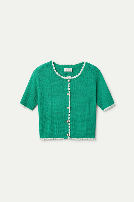 Compania Fantastica Cárdigan De Punto Manga Corta Verde