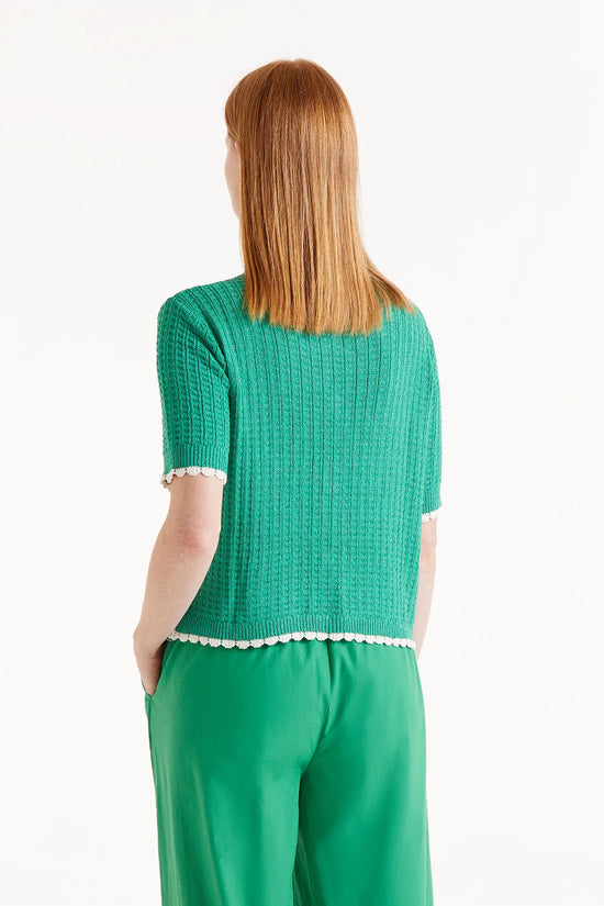 Compania Fantastica Cárdigan De Punto Manga Corta Verde