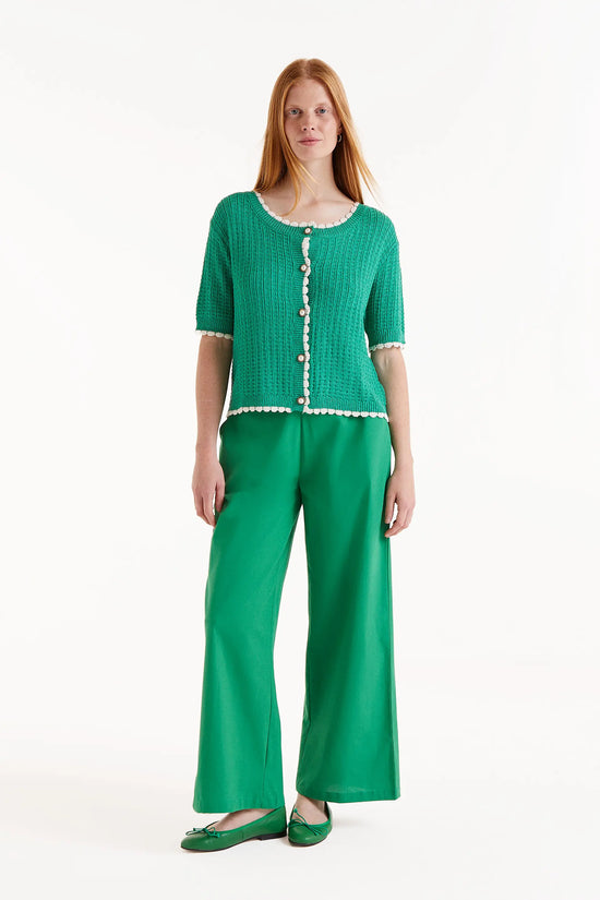 Compania Fantastica Cárdigan De Punto Manga Corta Verde