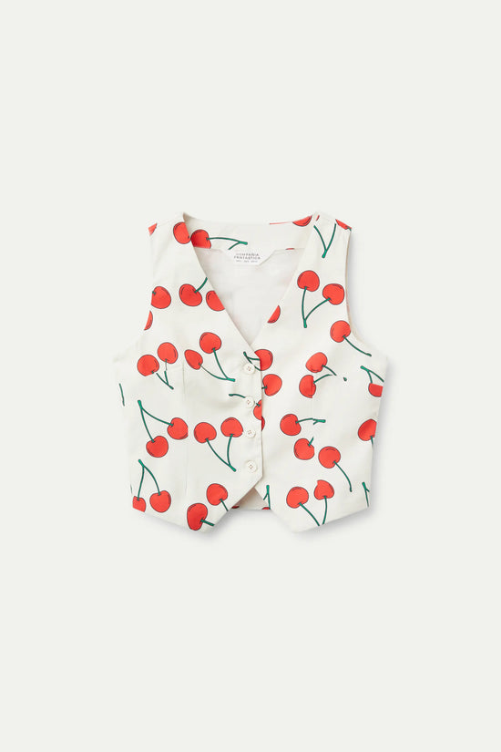 Compania Fantastica Chaleco Sastre Estampado Cerezas