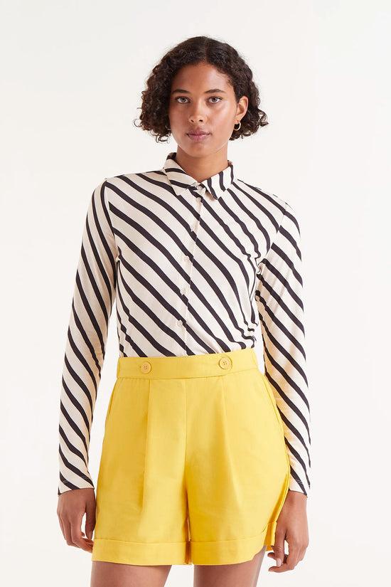 Compania fantastica Camisa ajustada rayas Piano