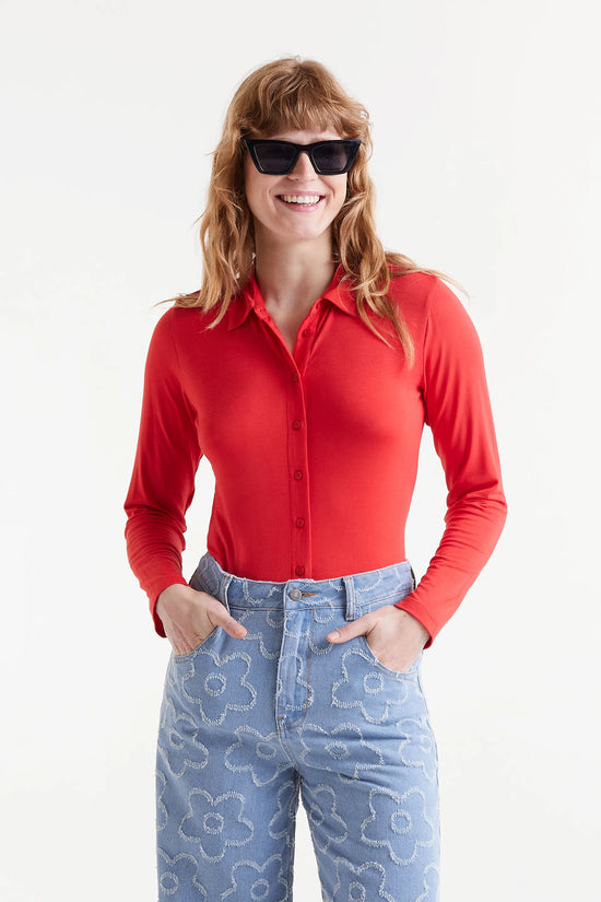 Compania fantastica Camisa ajustada roja