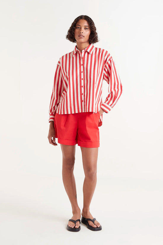 Compania Fantastica Camisa Estructura Rayas Rojas